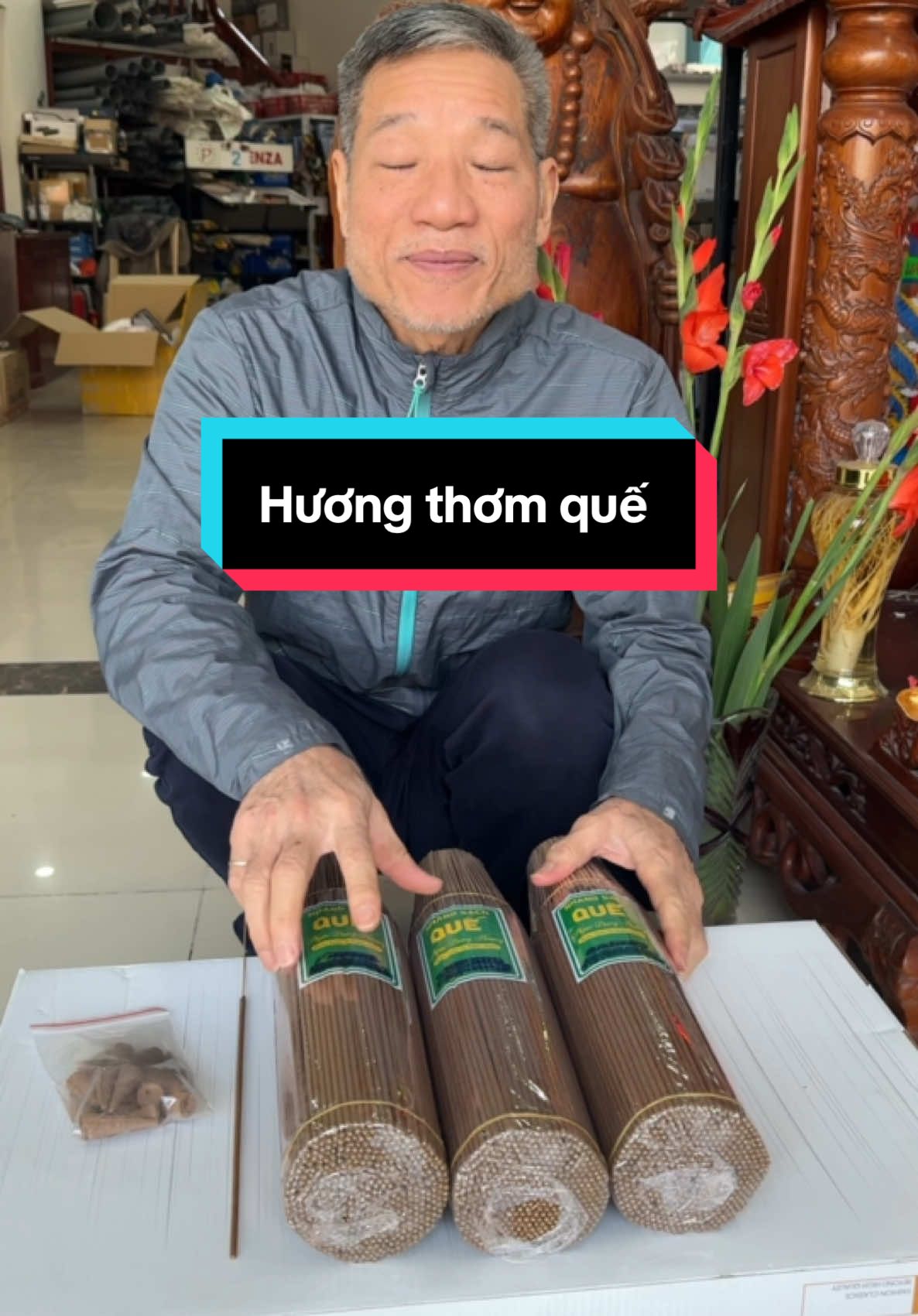 Combo 3 bó hương quế không hoá chất kèm 20 nụ trầm phục vụ tết #huongthomdiuque #thinhhanh 