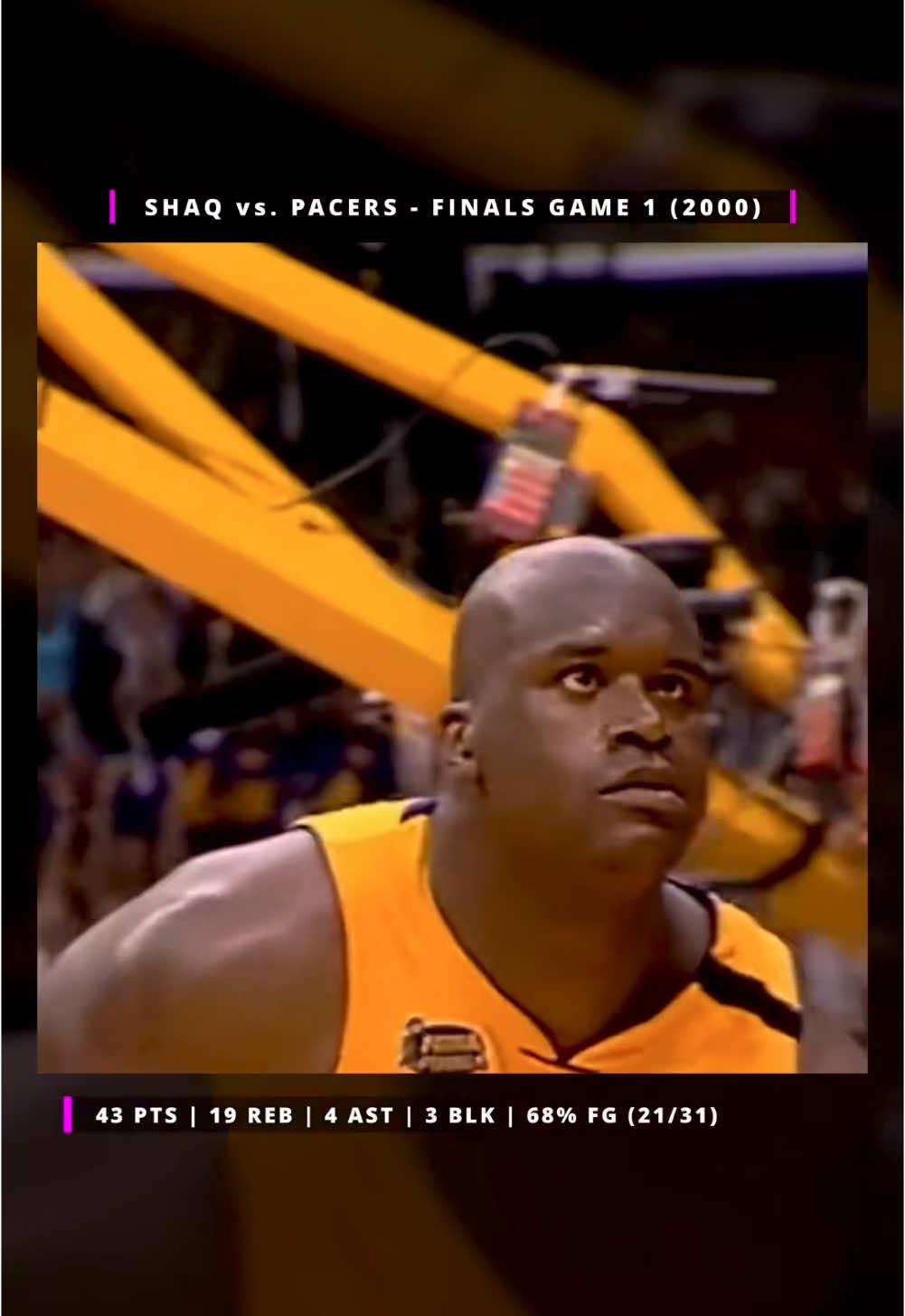 One of the most dominant peformances from Shaquille O'Neal to take Game 1 of the 2000 NBA Finals! 