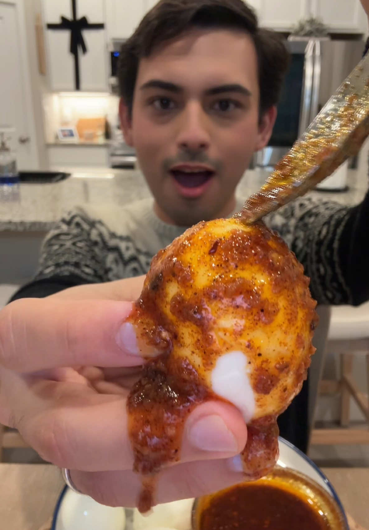 Pt.2 Soft boiled eggs and see food sauce!!! 😩😩  #eggboil #seafoodsauce #softboiledegg #mukbang #yummy #juicy #fyp 