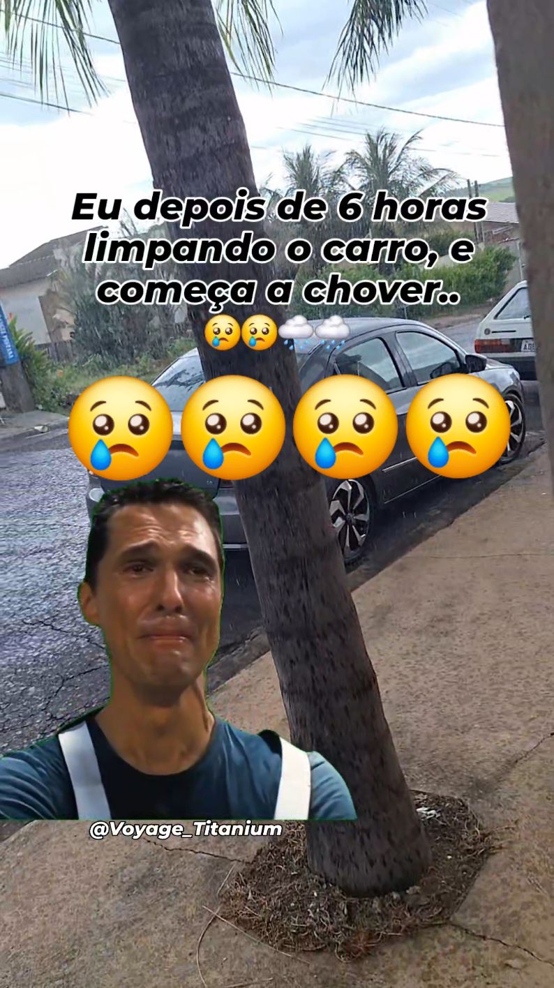 Não aguento mais😢😢😢 #voyagetitanium #carros #memes #chuva #voyage #voyageg5 #volkswagem #sabadou 