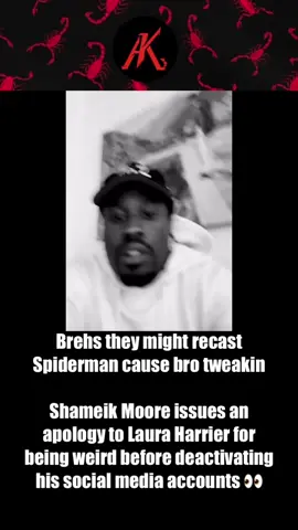 Brehs they might recast Spiderman cause bro tweakin Shameik Moore issues an apology to Laura Harrier for being weird before deactivating his social media accounts 👀