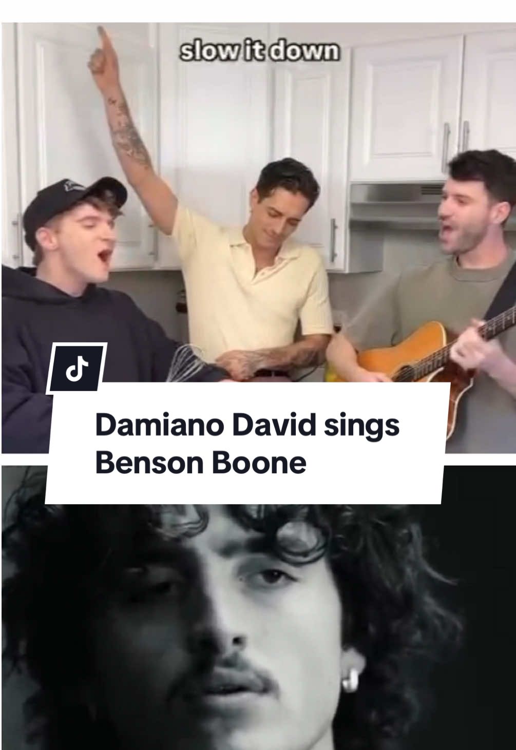 When Slow It Down by Benson Boone is covered by @Damiano David @Anthony Gargiula and @jonathantilkin 🤍 @Benson #bensonboone #benson #damianodavid #maneskin #slowitdown #tiktokcovers 