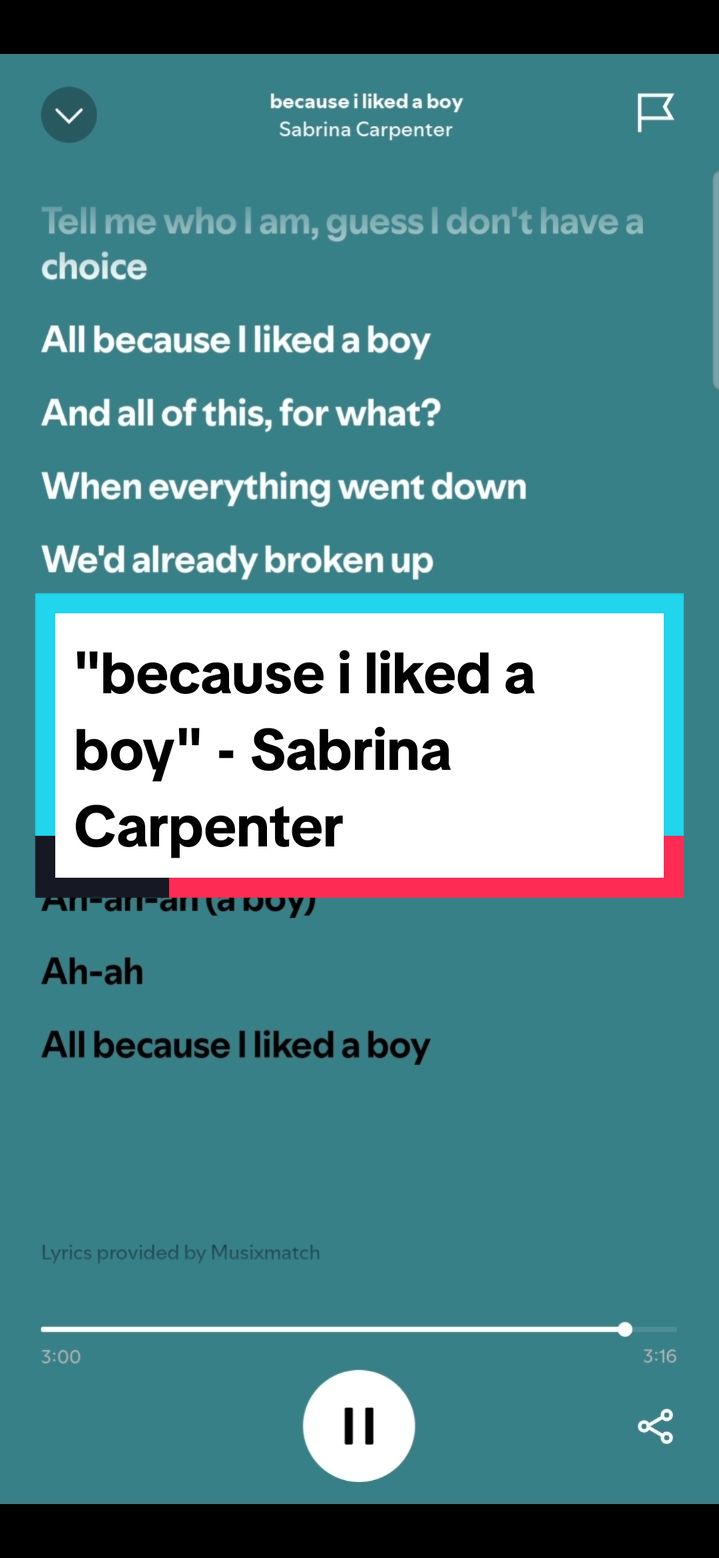because i liked a boy - Sabrina Carpenter🤍 (ALBUM: emails i can't send) #sabrinacarpenter #spotify #singalong #lyric 