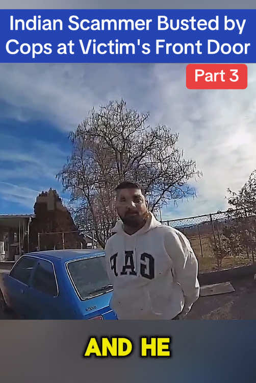 Indian Scammer Busted by Cops at Victim's Front Door #cops #copsoftiktok #police #policeoftiktok #lawenforcement # 