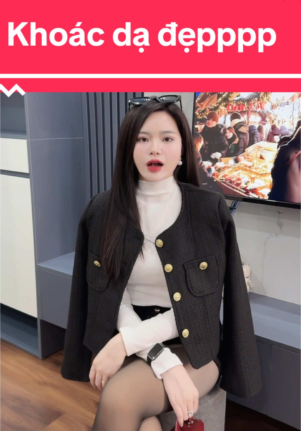 Trả lời @Thu Pham Áo khoác dạ tweed cổ tròn #champhan #champhanreview #châmphan #review #áo #aokhoac #áo_dạ #aokhoac_dạ #aokhoacdatweet #thoitrang #thoitrangnu #phoidoxinh #datweed 