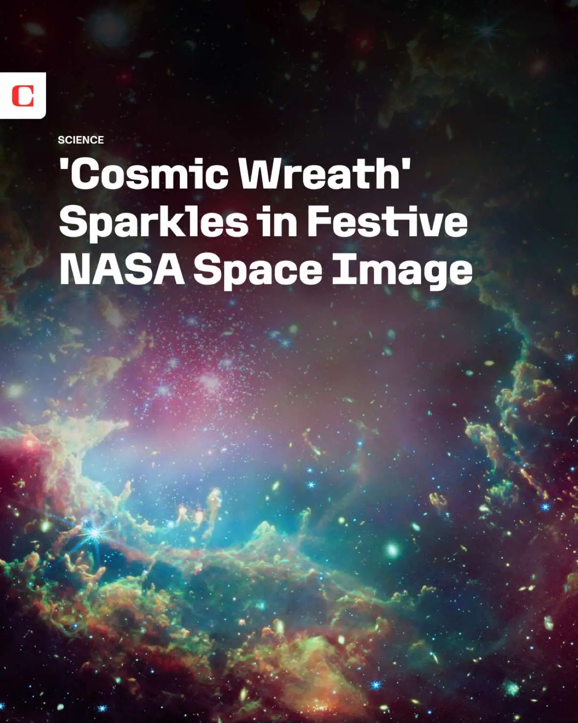 Earth might be the only planet with holiday celebrations, as far as we know, but that doesn't stop the rest of the universe from joining in.  NASA's Chandra X-ray Observatory and James Webb Space Telescope teamed up for a radiant view of a 