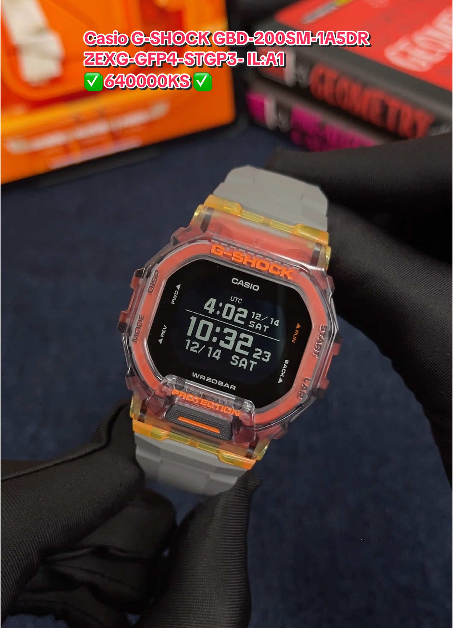 Casio G-SHOCK GBD-200SM-1A5DR ZEXG-GFP4-STGP3- IL:A1 ✅ 640000KS ✅ • Case Size : 46 mm • Water Resistance : 20 ATM • Bluetooth • Shock resistant • 200m water resistance • Mobile link • Step tracker • Auto LED light • Stopwatch • Countdown timer • 4 Daily alarms • MIP LCD #ရောက်ချင်တဲ့နေရာရောက်👌 #watch 