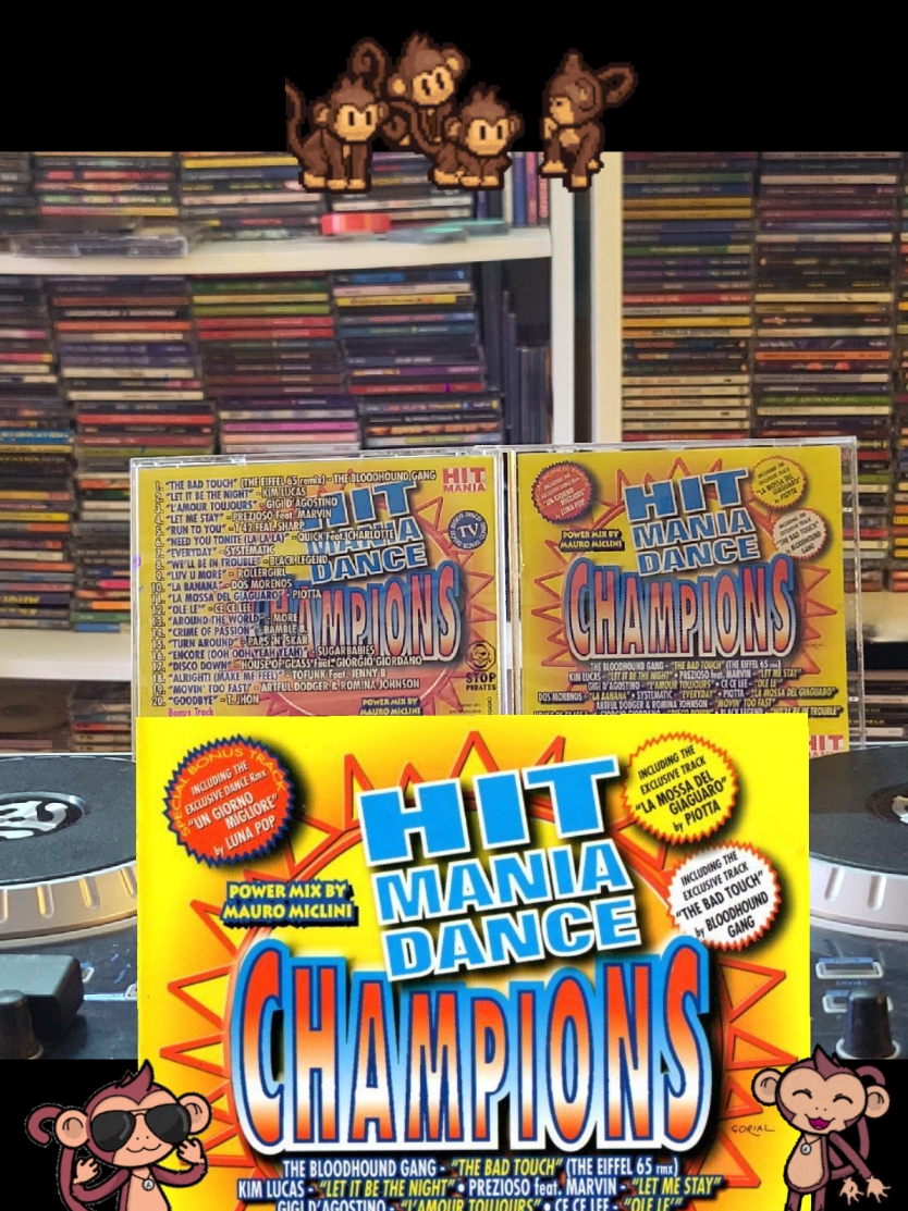Hit Mania Dance Champions  Serie:Hit Mania Dance – 17 Formato:CD, Compilation, Partially Mixed Paese:Italy Uscita:2000 Elenco tracce 01 The Bloodhound Gang-The Bad Touch (The Eiffel 65 Remix) 02Kim Lucas–Let It Be The Night 03Gigi D'Agostino–L'Amour Toujours 04Prezioso Feat. Marvin–Let Me Stay 05T 42 Feat. Sharp–Run To You 06Quick Feat Charlotte–Need You Tonite (La La La) 07Systematic–Everyday 08Black Legend–We'll Be In Trouble 09Rollergirl–Luv U More 10Dos Morenos–La Banana 11Piotta–La Mossa Del Giaguaro 12Ce Ce Lee–Ole Le' 13More–Around The World 14Bamble B.–Crime Of Passion 15Paps 'N' Skar–Turn Around 16Sugarbabies–Encore (Ooh Ooh Yeah Yeah) 17House Of Glass Feat Giorgio Giordano–Disco Down 18Tofunk Feat.Jenny B–Alright! (Make Me Feel) 19Artful Dodger & Romina Johnson–Movin' Too Fast 20T.Jhon–Goodbye Bonus Track 21Luna Pop–Un Giorno Migliore (Remix) #italodance90s #italodance #dance #collection #eurodance #compilation #hitmaniadance #anni2000 #hitmania #hitmaniadancechampions #hitmaniadancechampions2000 #eurodance2000 