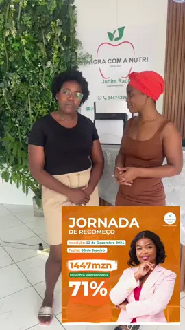 🌟 Acompanhe essa jornada de transformação da Lavina! 🌟 Ela saiu da ilha de Inhaca até Maputo para compartilhar sua transformação com o PROGRAMA MAGRA COM A NUTRI! 💪✨ 🔸 Antes: 81,4 kg 🔸 Agora: 74 kg 🔸 Tudo isso em apenas 1 mês! 🚀 Com determinação, foco e o acompanhamento certo, Lavina está conquistando seus sonhos e mostrando que você também pode transformar sua vida! 🙌🔥 🌿 Cuide de você. 🌟 Invista na sua saúde. 💖 Seja a próxima inspiração! Entre no programa e comece sua mudança HOJE! 👊 Escreva aqui nos comentários EU QUERO para para fazer parte da Turma JORNADA DE RECOMEÇO e iniciar 2025 alcançando novos objetivos💃🥗