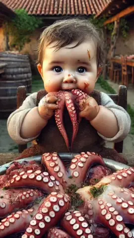 octopus 🐙🦑 #asmr #eating #babycute #asmrvideo #asmrfood #ai ai baby eating, kids try asmr, kids try asmr, ASMR kids, Kids try asmr