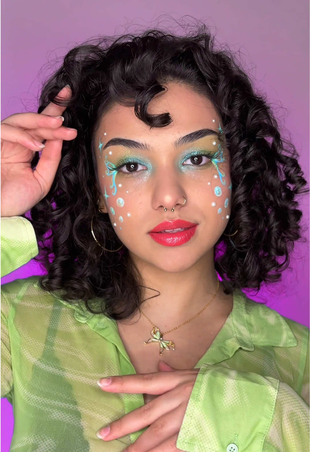 makeup inspired by Winx💖✨Layla/Aisha🩵💚✨ kolye pr gift* @Reorah #winx #aishamakeup #winxmakeup #laylamakeup 