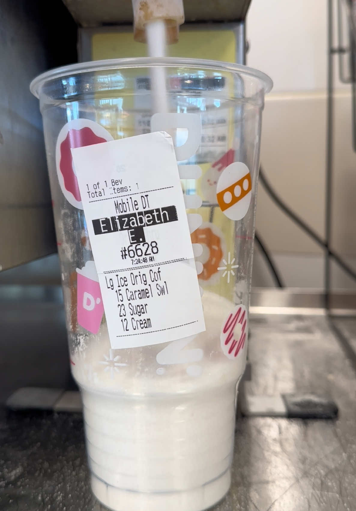 Elizabeth  E , girl please 23 sugar in one iced coffee this order was the most crazy one I  never saw. 