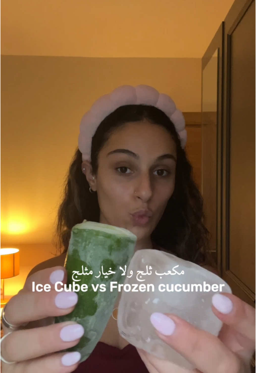 خدع بسيطة ما بتكلفك شي 🧊🥒🩵 Easiest beauty hack that will cost you nothing 💫 #cucumber #icefacial #clearskin #homeremedies #facial #glassskin #diyskincare #fyp #foryou #foryoupage 