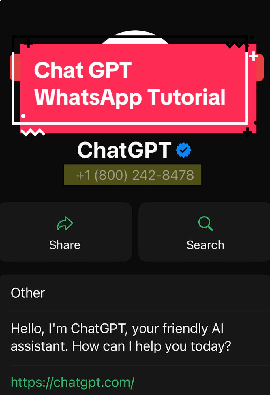 Chat GPT is now on WhatsApp for both iPhone and Android! Here’s how to get ChatGPT in WhatsApp in seconds! 🤖🦾 #ai #synthesia #openai #chatGPT #whatsapp #iphone #android #tutorial #trick #aivideo #free #cool 
