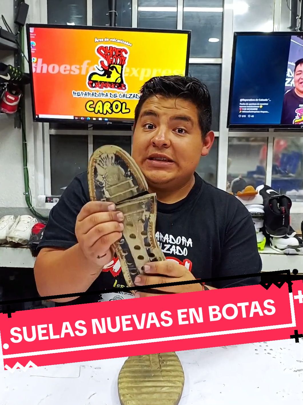 SUELAS nuevas en unas botas 100% de PIEL 😉❤️ #shoesfootexpress #reparadoradecalzadocarol #reparaciondecalzado #reparandocalzado #repararcalzado #suelas #botas #botasnegras #botasdepiel #botasdetrabajo #botasnuevas 
