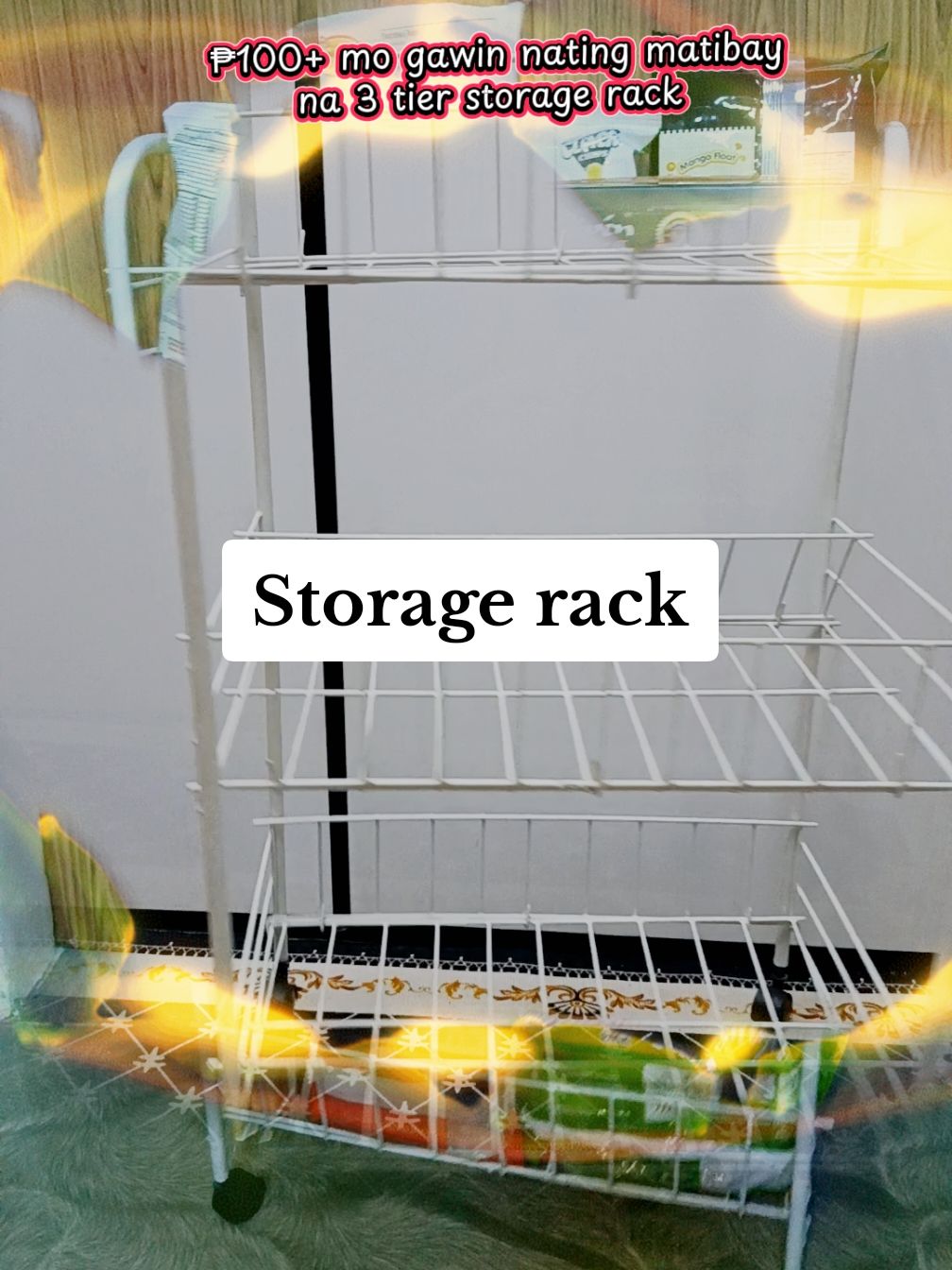 ₱100+ mo gawin nating matibay na storage rack organizer.✨ #3tierstoragerack #storagerack #kitchenstoragerack #groceryrack #kitchenorganizer #meitrendyol23 