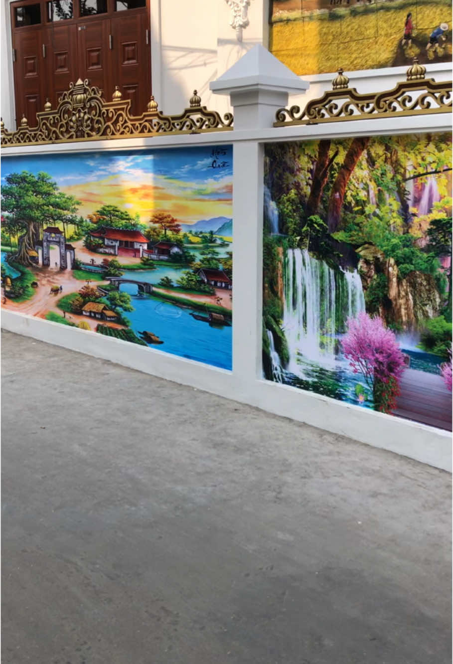 Hoàn thiện tranh dán tường 3D ngoài trời