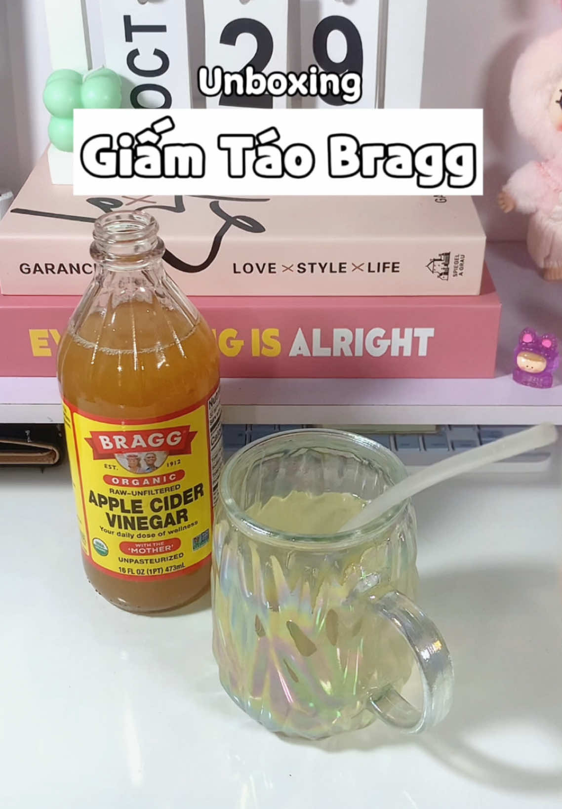 Giấm táo hữu cơ Bragg #giamtaobragg #lamdep #unboxing #sandealthantoc #tiktokxmas #muataitiktok #fyp 