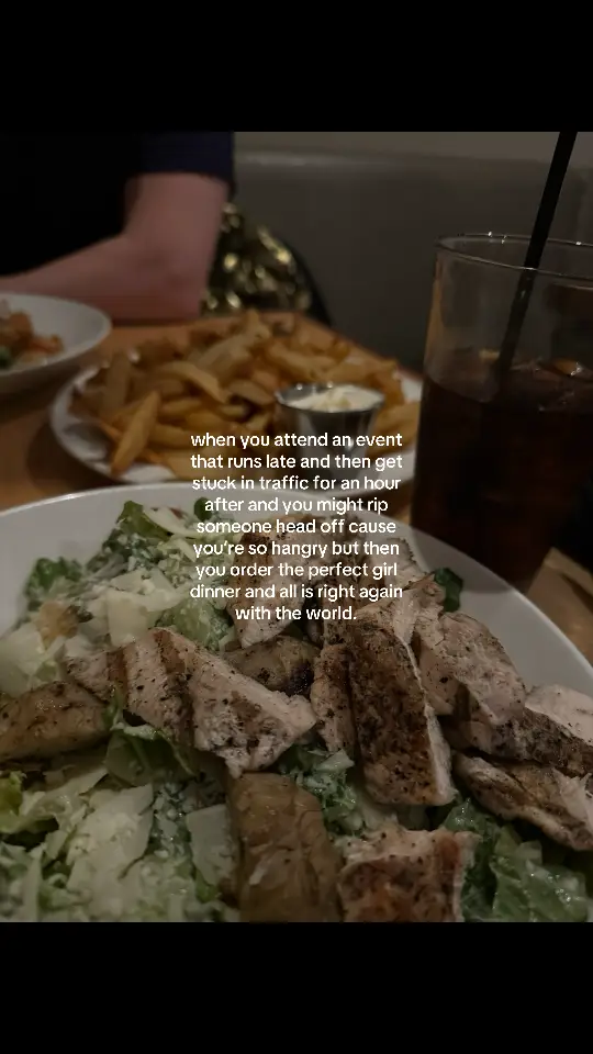 Fries Caesar salad Diet coke  😘  #girldinner #dietcoke #caesarsaladandfries #dinnerthings 