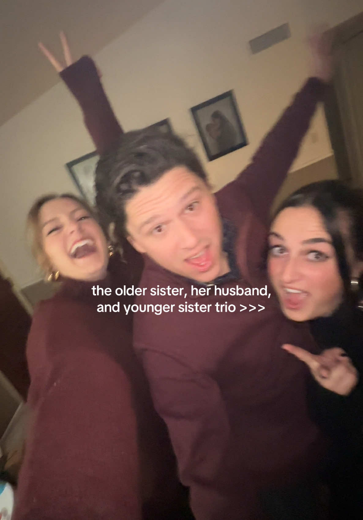 getting my brother in law to make a tiktok was a christmas miracle  #thetrio #trio #oldersister #youngersister #oldersisteryoungersister #brotherinlaw #fyp 