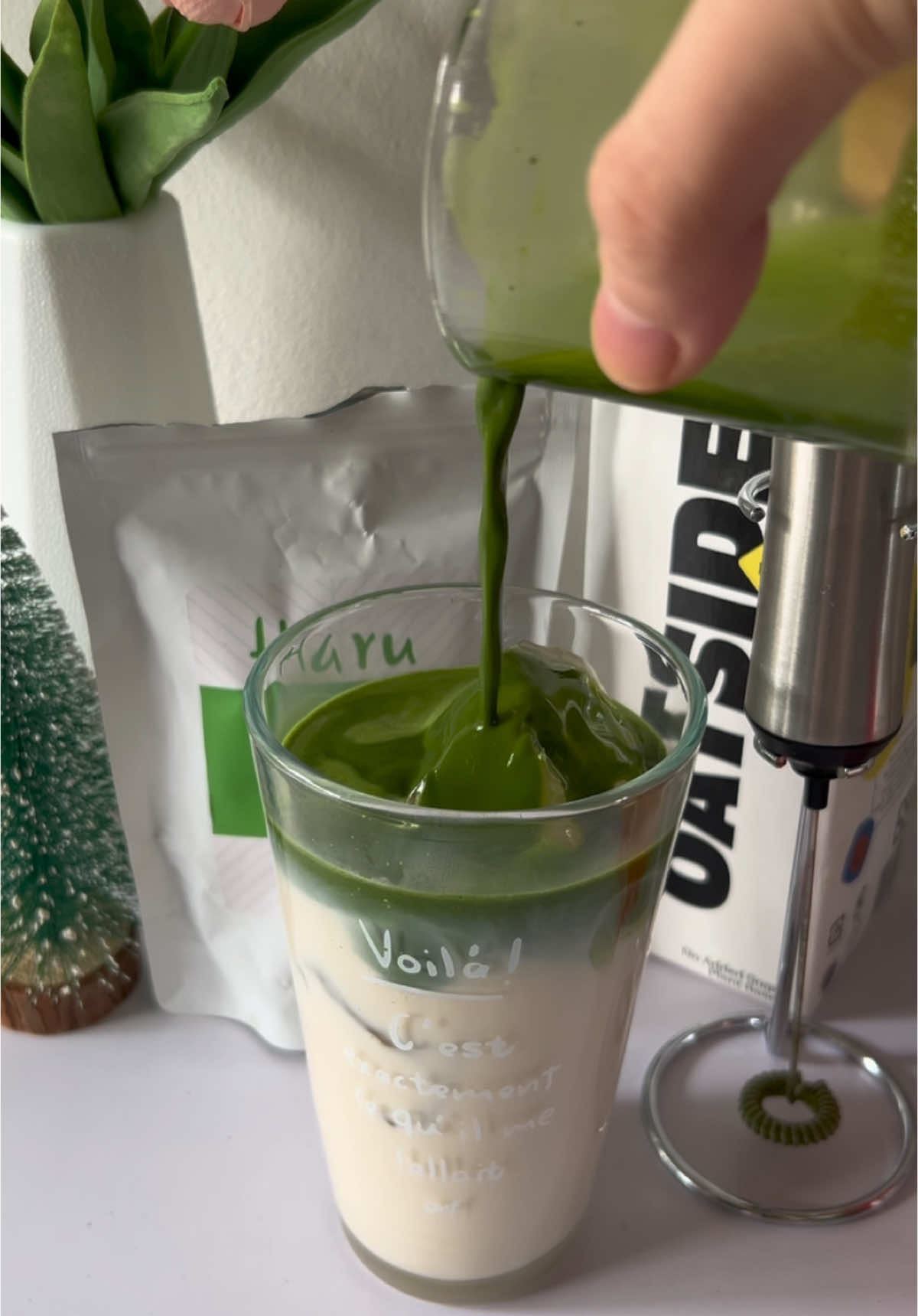 Mua luôn combo về pha cho tiện #matcha #matchalatte #matchalover #haru #oatside #lebenlang 