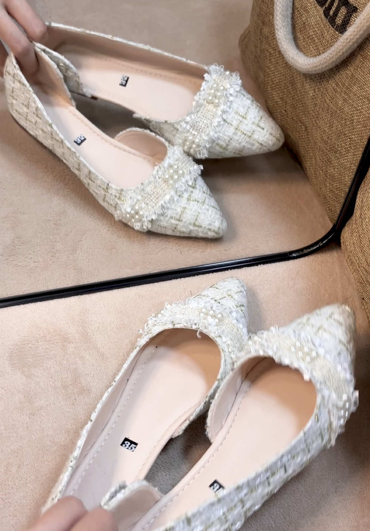 Giày búp bê dạ cao cấp siêu êm chân #giaybupbe #giaybet #giayluoi #giay 