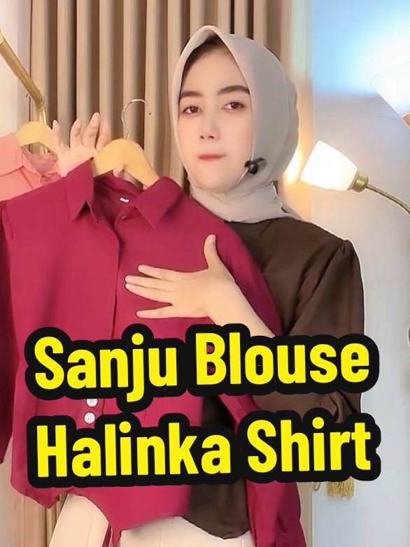 Sanju Blouse - Halinka Shirt atasan wanita #atasanwanita #blouse #blousemurah #blousecantik #bajuwanita #bajuwanitakekinian 