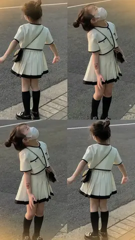 White top + pleated skort for kid✨🤍 #kidswear #cuteootd #terno #budolfinds #tiktokmademebuyit 