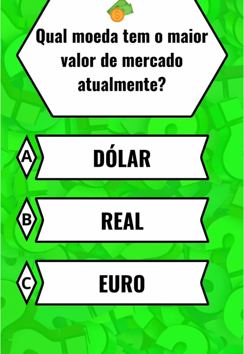 Quiz sobre Moedas em geral!! Me diz ai, quantas você acertou, comenta aí.💰 #quiz #dolar #euro #dinheiro #brasil #perguntas 