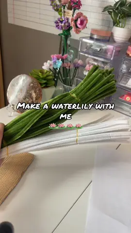 Part 1/3, so exited to see how it turns out!! #pipecleanerflowers #crescentcrystals #foreverflowers #waterlily #DIY #flowers #fyp #lily #pipecleaners #makewithme 