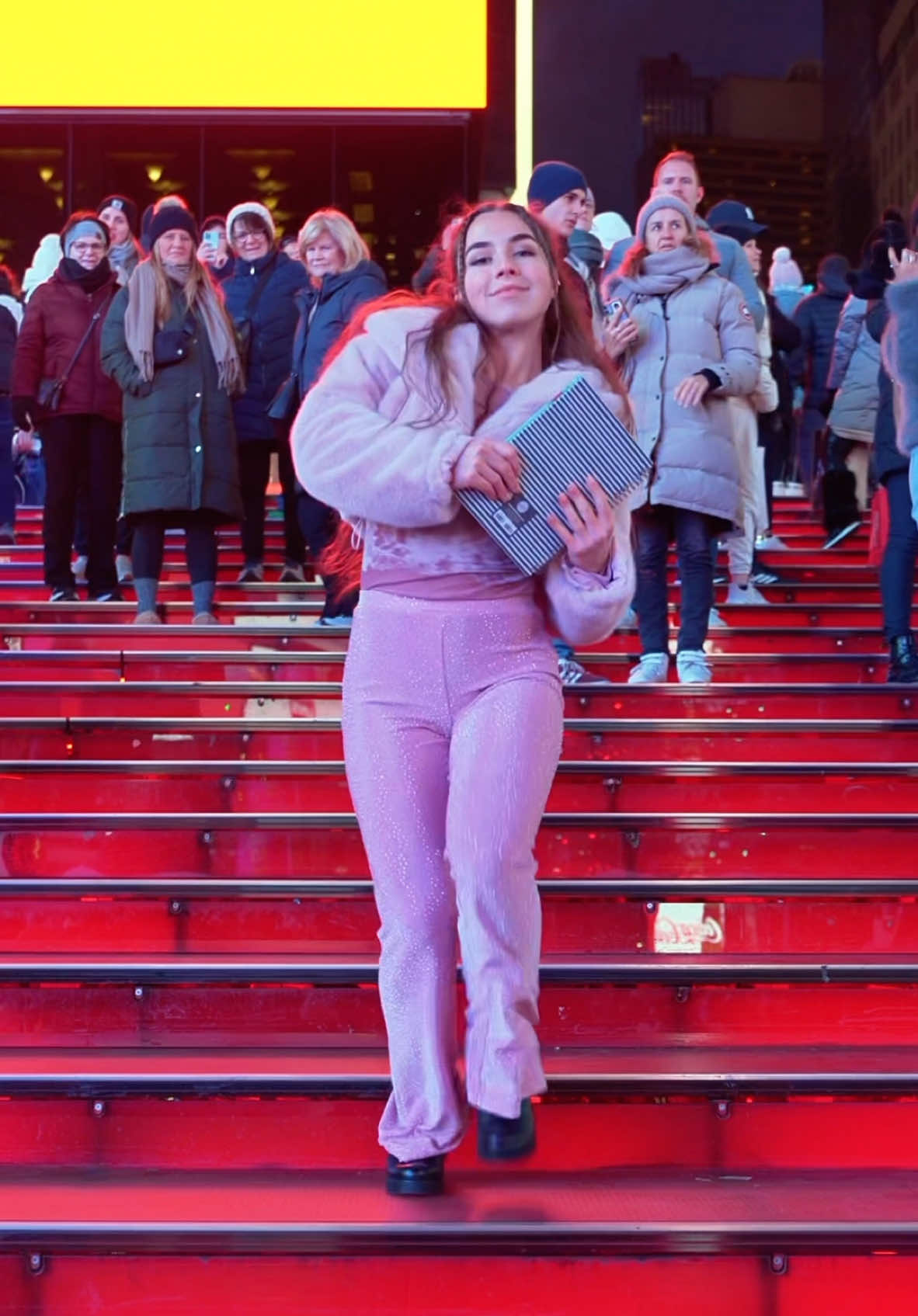 Do you think people in the back understood the dance trend I was doing? 🤣 I had to hit this wicked dance in New York #wicked #dance #book 