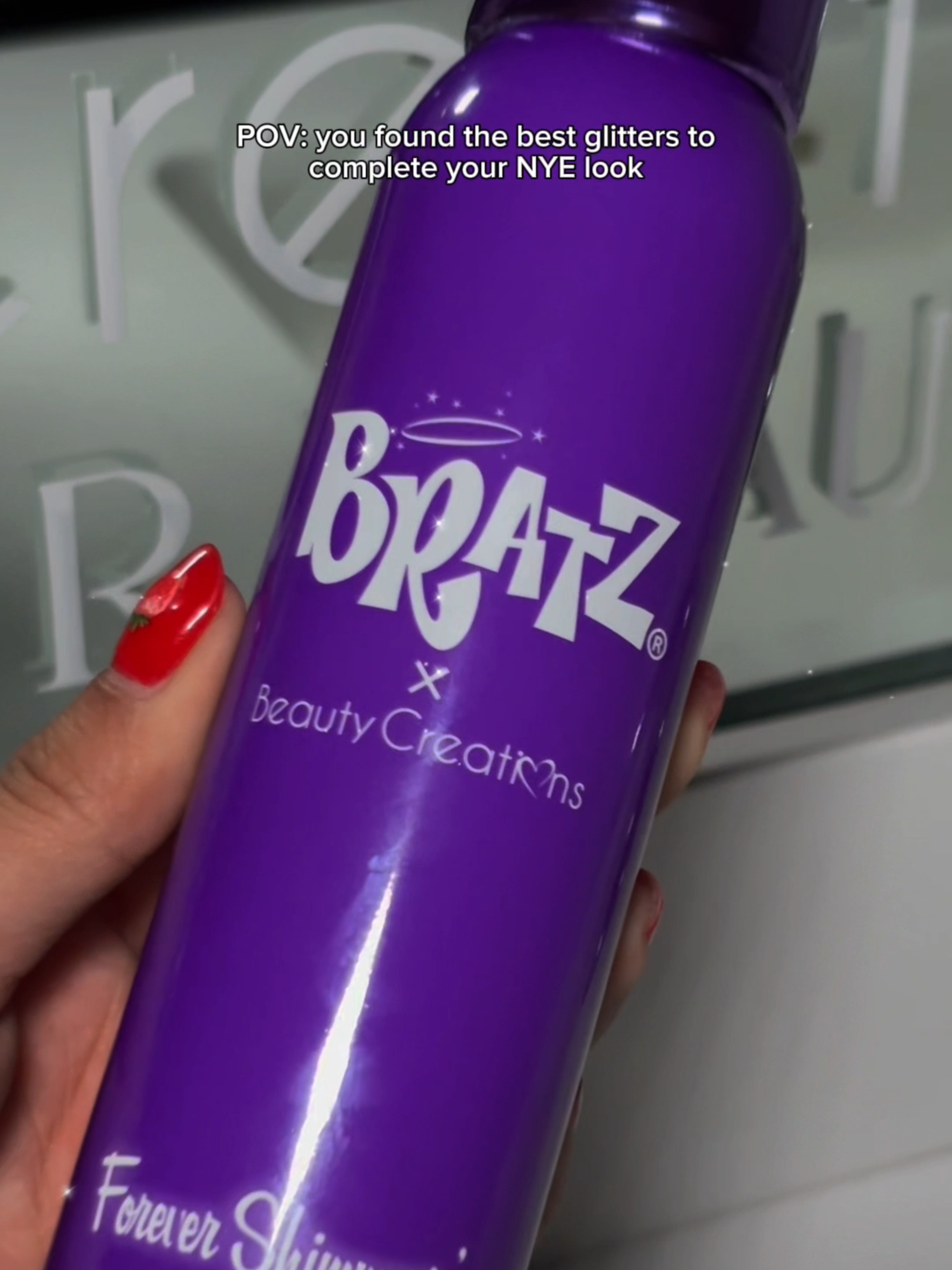 💜Perfect your NYE look with our #bratzxbeautycreations ✨Forever Shimmerin' Hair & Body Glitter Spray✨ #BeautyCreationsCosmetics #nye #nyeglitter #glitterspray
