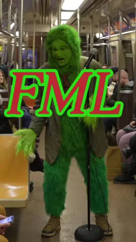 Part 4! The Grinch on the subway does comedy! #thegrinch #fyp #comedian #nyc