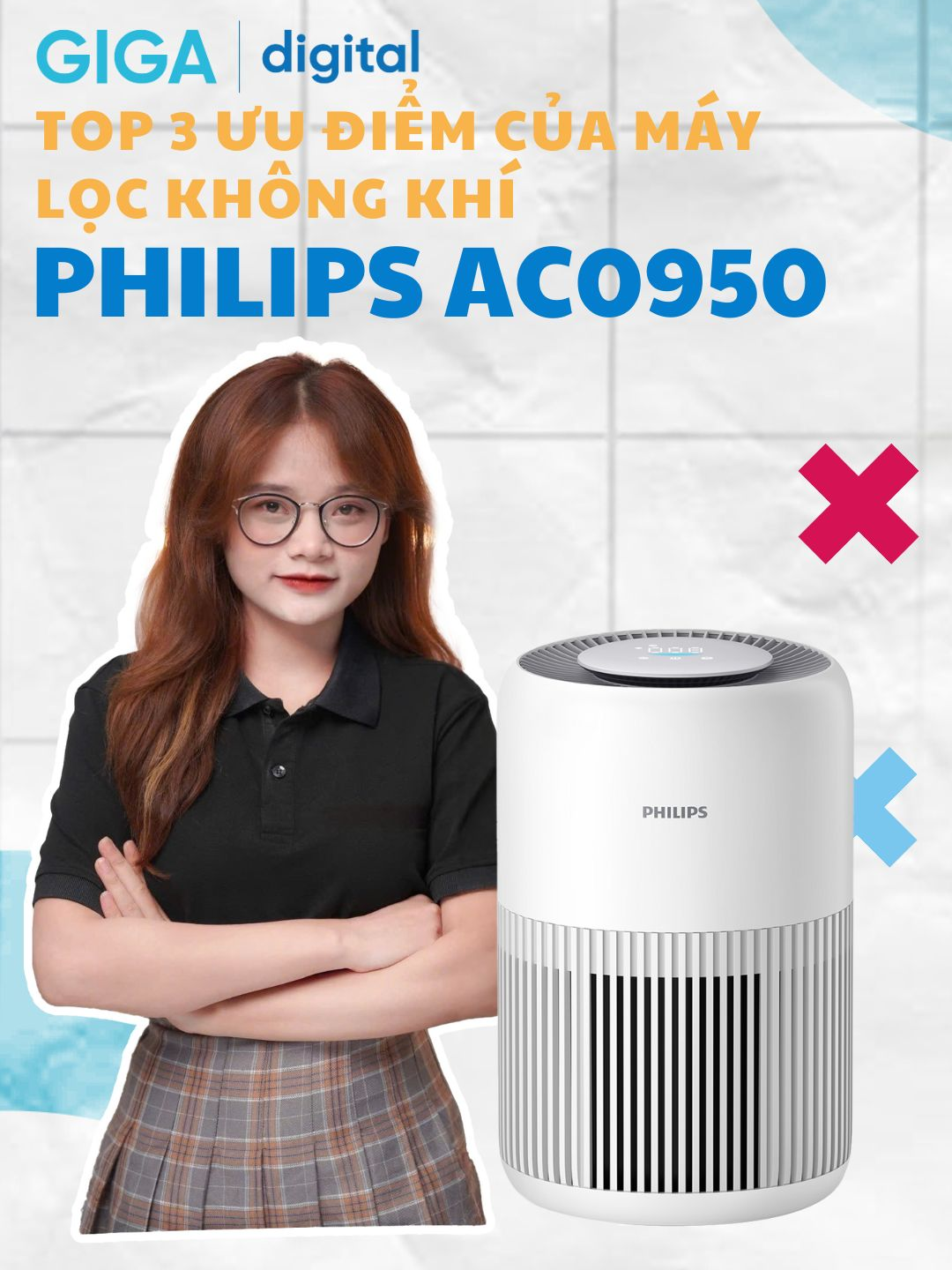 Top 3 ưu điểm vượt trội về máy lọc không khí Philips AC0950 #philips #hoplongecommerce #giga #maylockhongkhi #xuhuongtiktok #review #ac0950