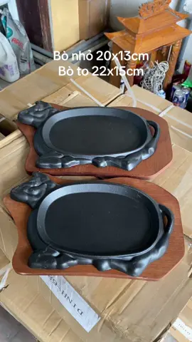 Chảo con bò làm bò né, bánh mỳ chảo, nướng thịt chống dính kèm đế