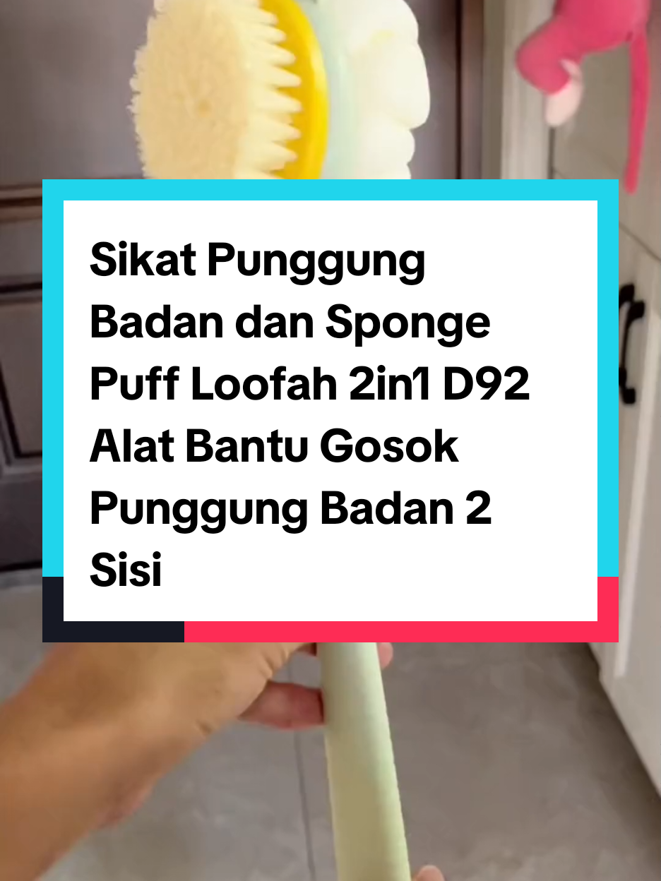 Sikat Punggung Badan dan Sponge Puff Loofah 2in1 D92 Alat Bantu Gosok Punggung Badan 2 Sisi/Sikat Punggung Serbaguna/Bath Brush Busa #sikat #sikatpunggung #sikatpunggungmandi #sikatbadan #cuantanpabatas #powershop #wibgajian 