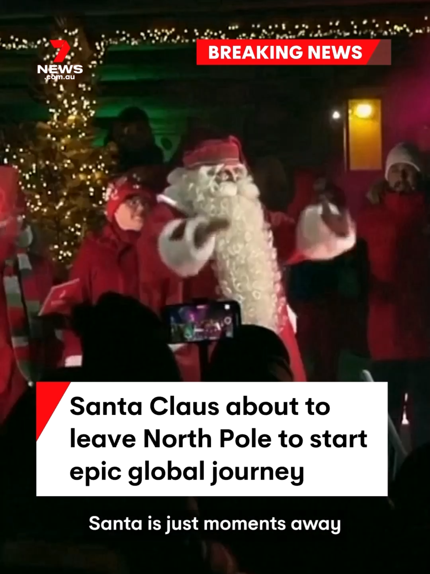 Santa Claus is about to start his long journey from the North Pole to give presents to millions of children around the world. #santa #santaclaus #fatherchristmas #xmas #christmas #christmaseve #christmasday #gift #gifts #present #presents #northpole #elf #elves #reindeer #7NEWS