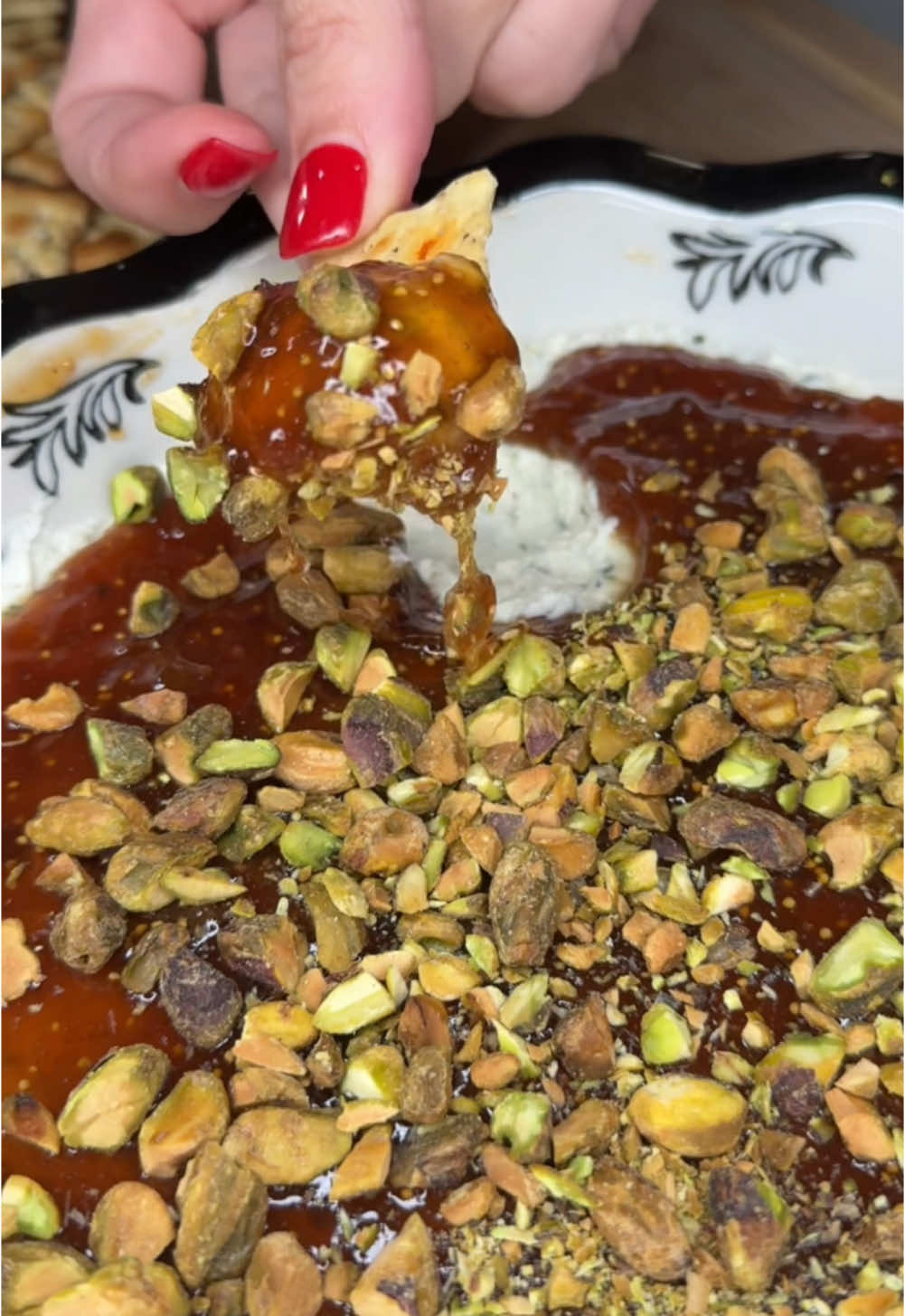 4 full recipe 🔍 📱 💻 Honey Fig Dip & Melissajorealrecipes! The best dip at the party! 🎄🎅🏼 #4ingredientsrecipe #dip #holidayappetizer #boursincreations #figspread #hothoney 