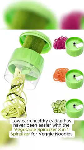 Vegetable Spiralizer 3 in 1 Spiralizer for Veggie Noodles Adjustable Zucchini Noodle Maker Vegetable Chopper for Cucumber, Zucchini, Carrot- Black#foryoupage #trndingnow🔥💸😝💰💰💰 #shopnow😊 #viralvideo