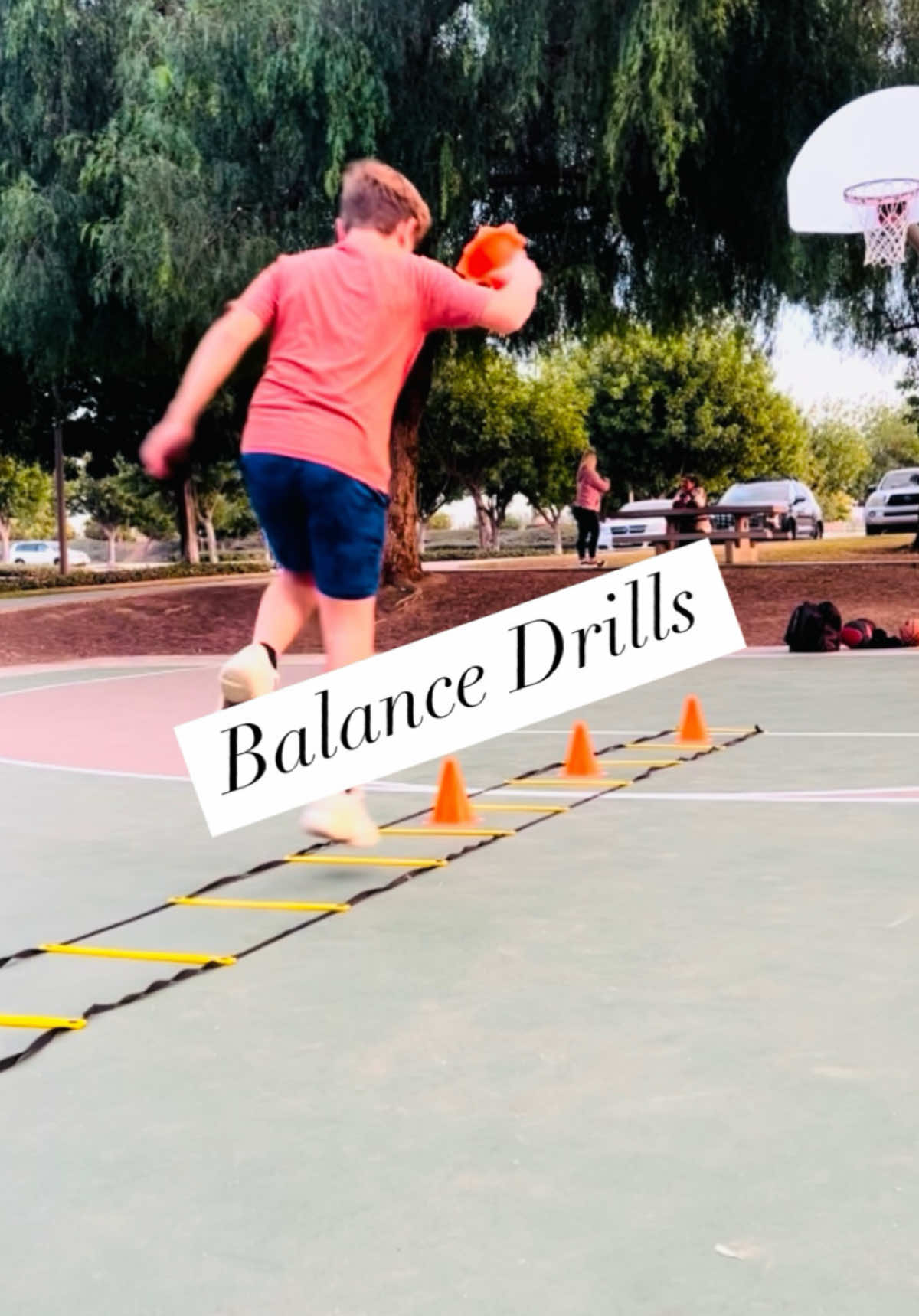 I don’t see a lot of kids working enough on their balance so it’s something I like to encourage them to do more often. These drills help improve their ability to maintain stability and control their body position while challenging their core strength and coordination 💯