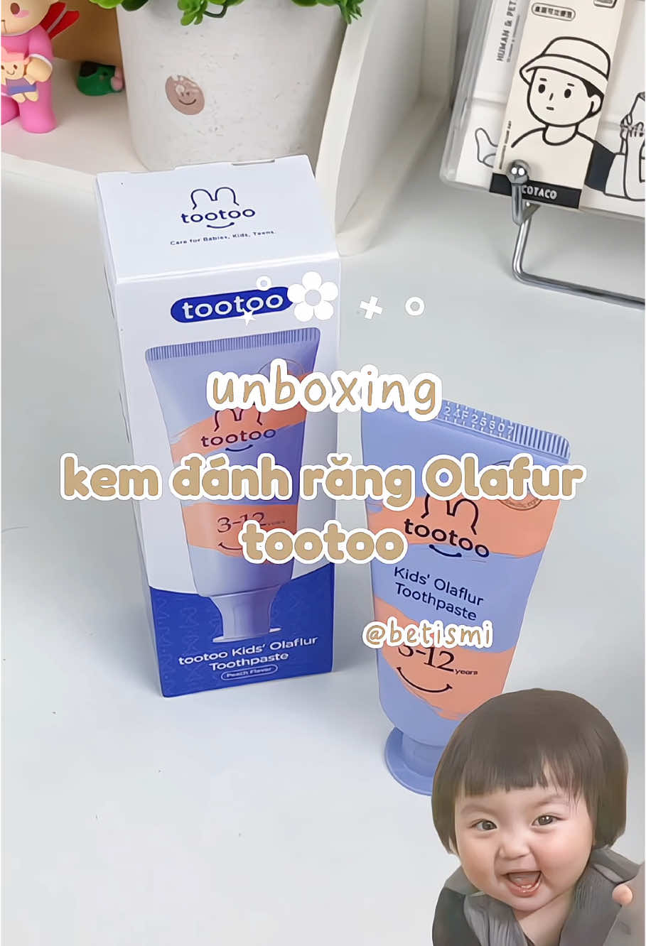 kem đánh răng trẻ em olafur tootoo #unboxing #betismi #tootoo #tootoocare 