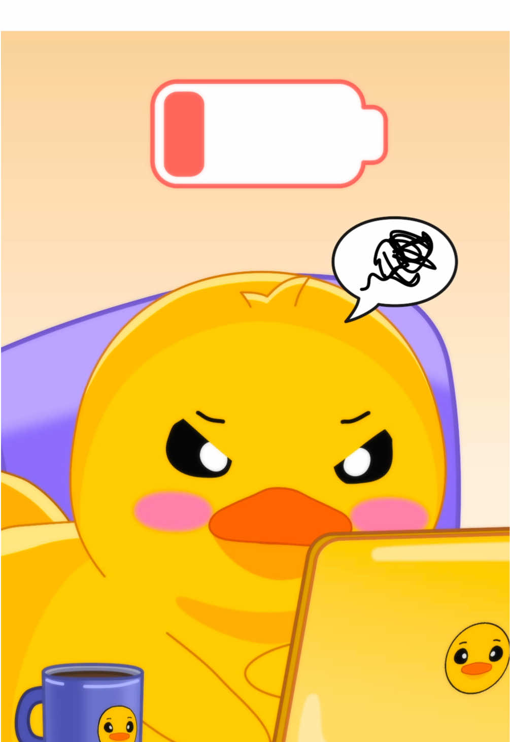 I need a recharge! 🪫🥰 #animation #duck #Relationship #cute 