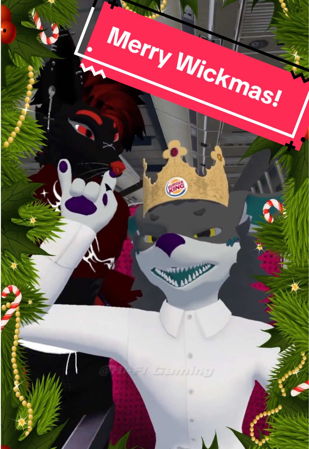 He is full of the Wickmas spirit 🥰 #vrchat #burgerking #nardoragon #wickmas #christmas #rayconniff @batzcatz_ 