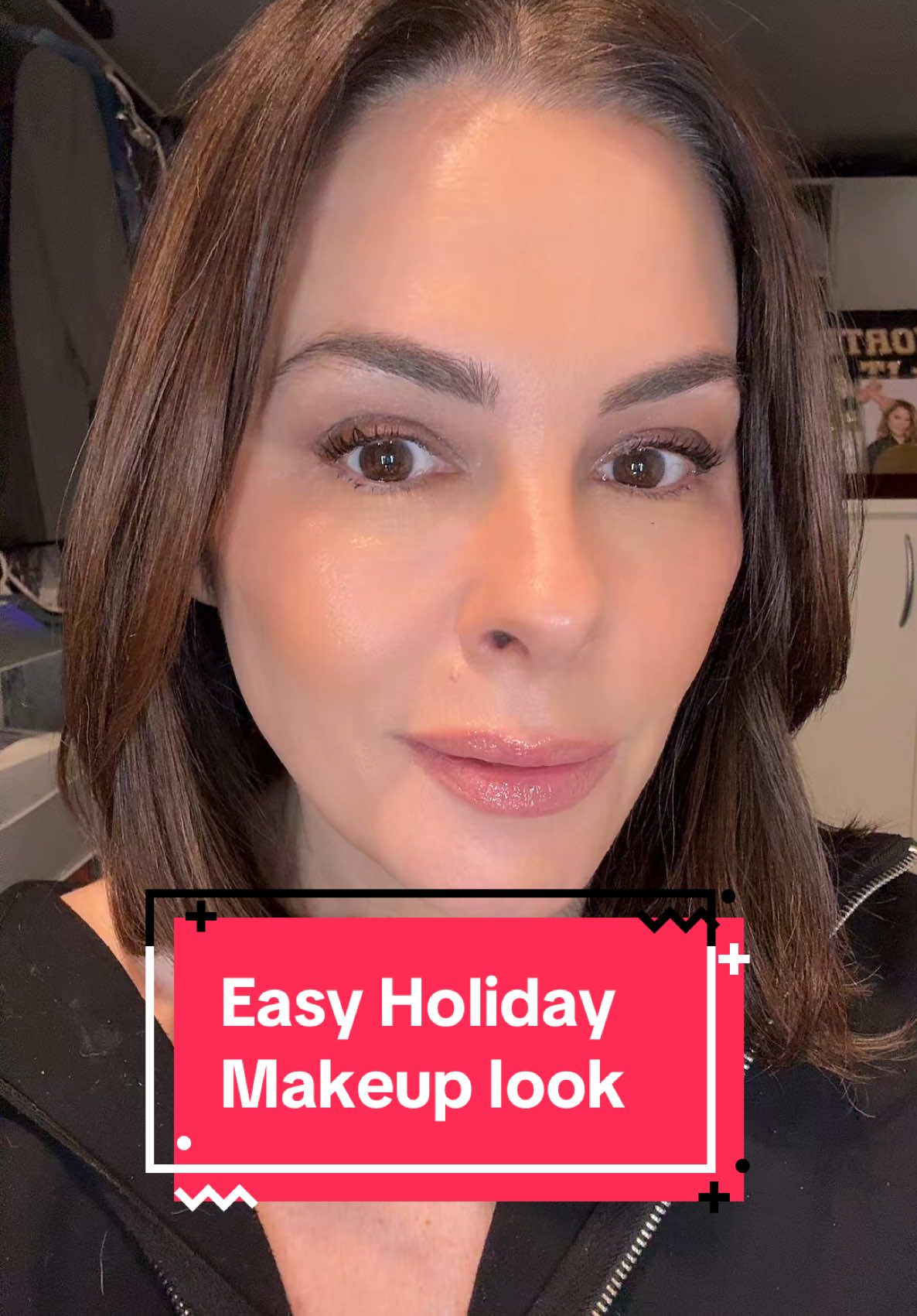 Easy holiday makeup 101 - these are the badic steps of where the stuff goes and i hope it helps and a bug HAPPY HOLIDAYS #makeup101 #easymakeup #naturalmakeup #makeup #matureskinmakeup #genx #millennial #grwm #makeuptutorial #fyp 