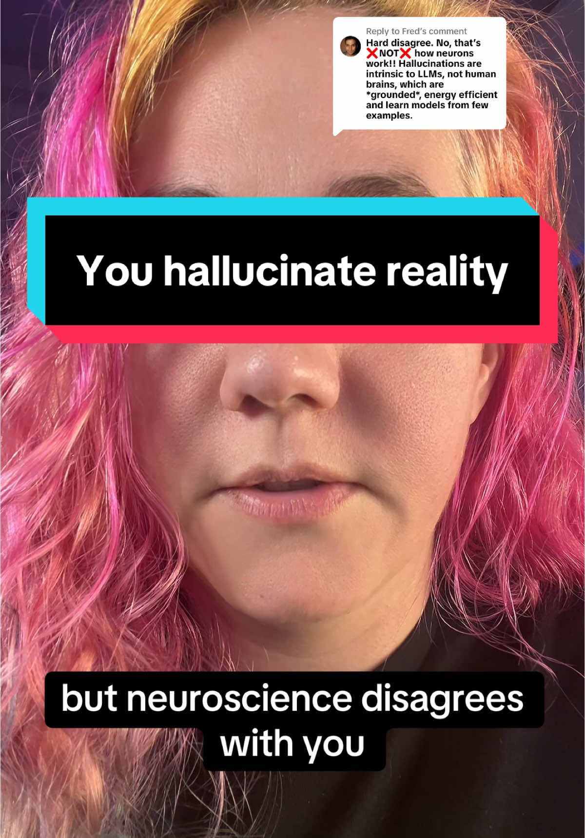Replying to @Fred I love it when new people find my page and are confidently wrong on it bring receipts next time lolololol #llm #hallucinations #chatgpt #ai #agi #greenscreen #greenscreenvideo 