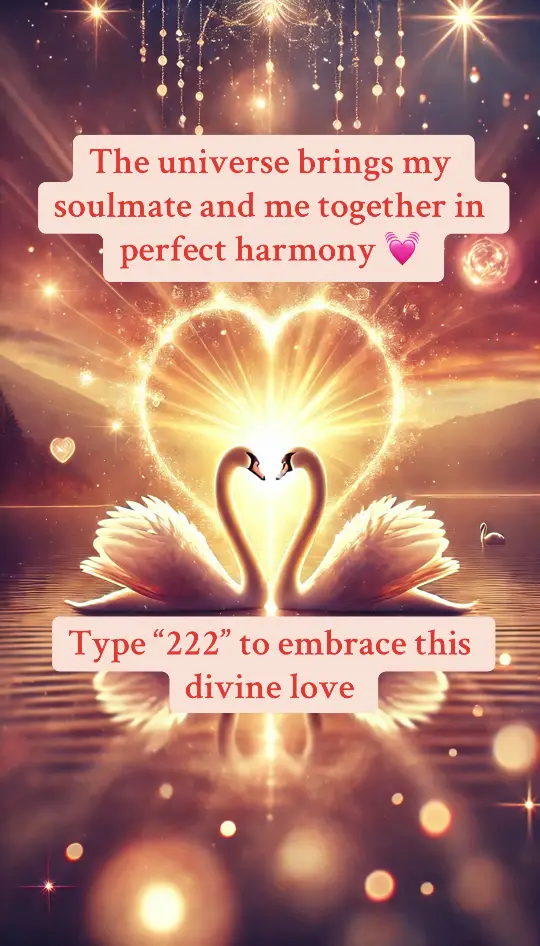 Graceful as swans and destined as the sunrise, true love flows effortlessly. Type “222” to call your soulmate into your life. 🌅💞  #SoulmateEnergy #222Manifestation #DivineConnection #ManifestYourSoulmate #InfiniteLove #loa #manifesting #manifest #manifestation #specificperson #soulmate #manifestlove #TrueLove #lawofattraction #lawofassumption #affirmations #affirmation #affirmationsdaily
