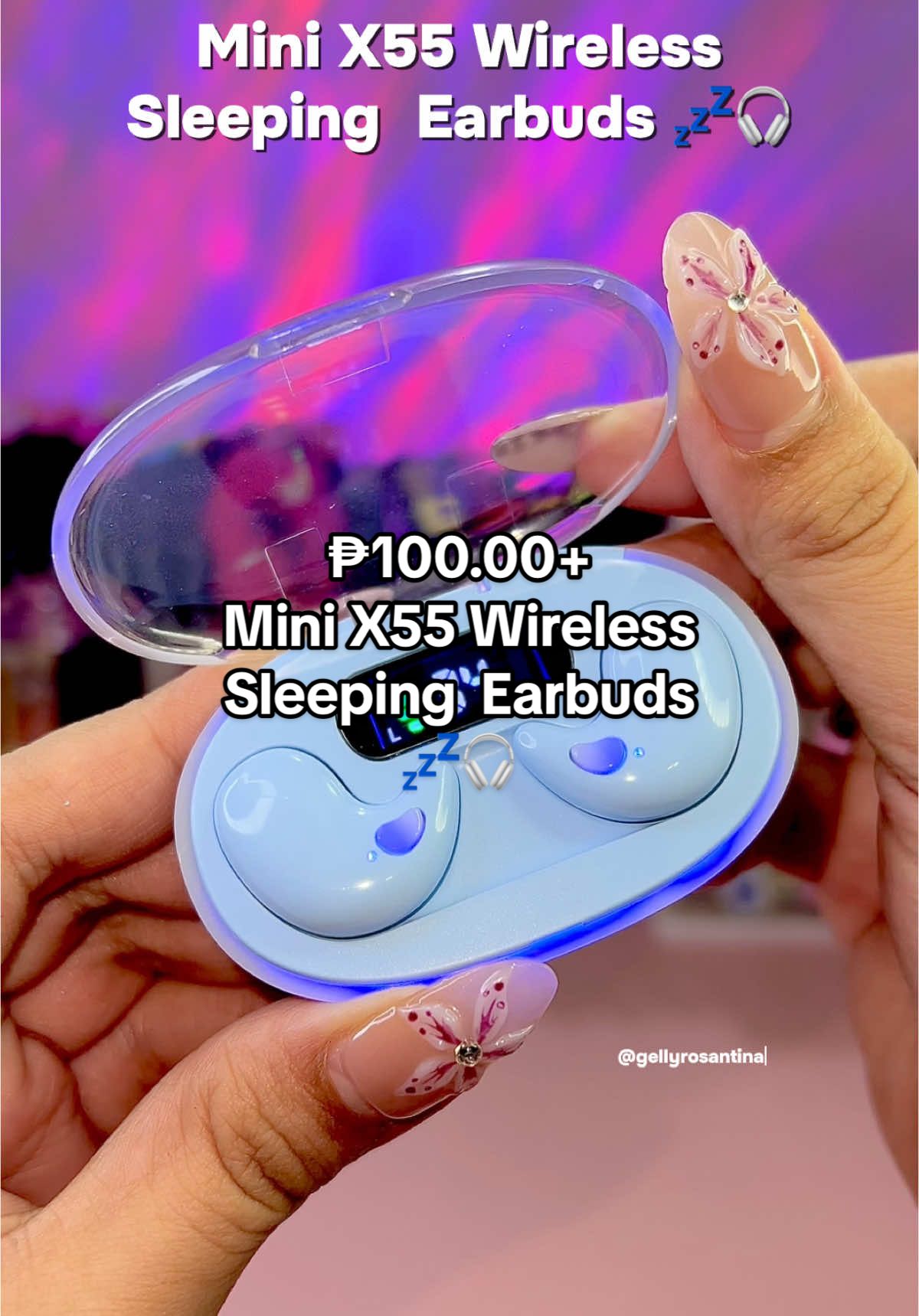₱100.00+ Mini X55 Wireless Sleeping  Earbuds 💤🎧 #sleepingearbuds #sleepingearbudswaterproof #waterproofearbuds #x55sleepingearbuds @BaiYUE Store  