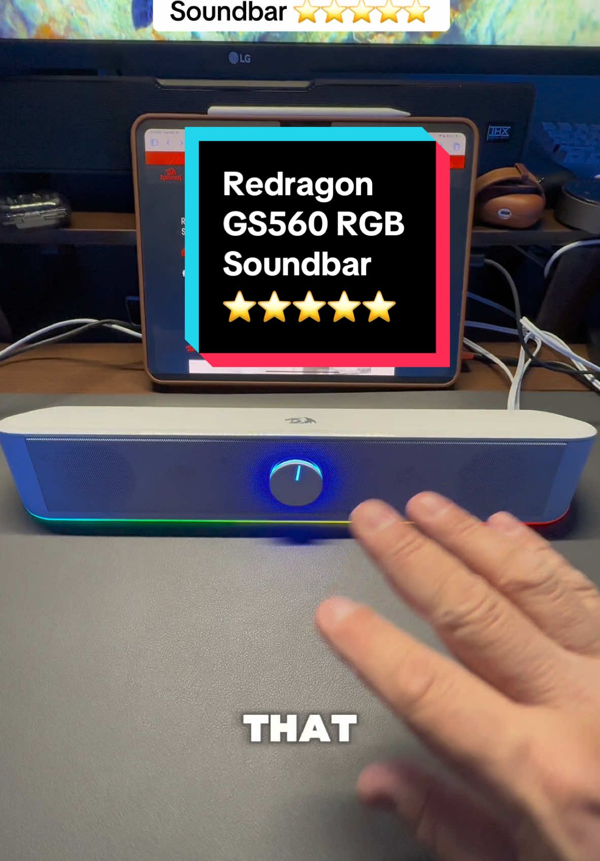 The Redragon GS560 RGB Soundbar is a budget friendly ay to add a bit more sound to your gaming or office setup. Two thumbs up! 👍👍 #tinoreviews #techreview #techreviewer #gadgetreview #redragon #redragonsoundbar #soundbar #GamingSetup #officesetup #audioreview #audioreviewer #audiophile #tiktokshopholidayhaul #holidayhaul 