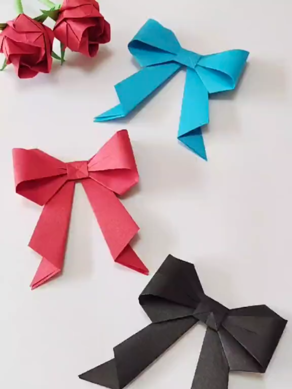 Hướng dẫn gấp nơ từ giấy để trang trí thiệp mời hoặc hộp quà #gapgiaythucong #handmade