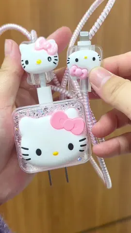 Hello Kitty Pink Charger case & Cable #charger #kitty #foryoupage❤️❤️ #christmas #gif #pink 